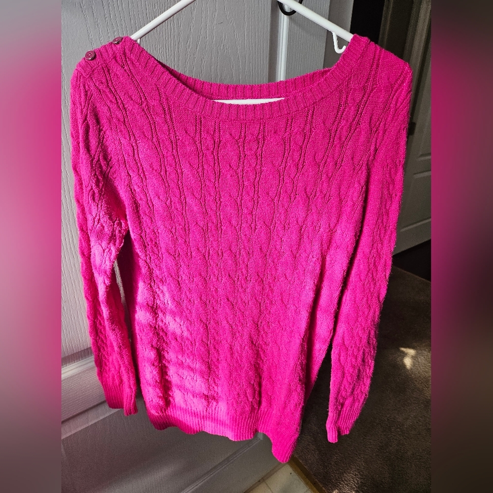 Old Navy Pink Cable Knit Sweater